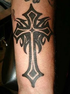Simple Tribal Cross Tattoos