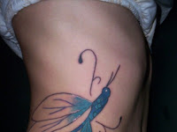 Blue 3d Dragonfly Tattoo