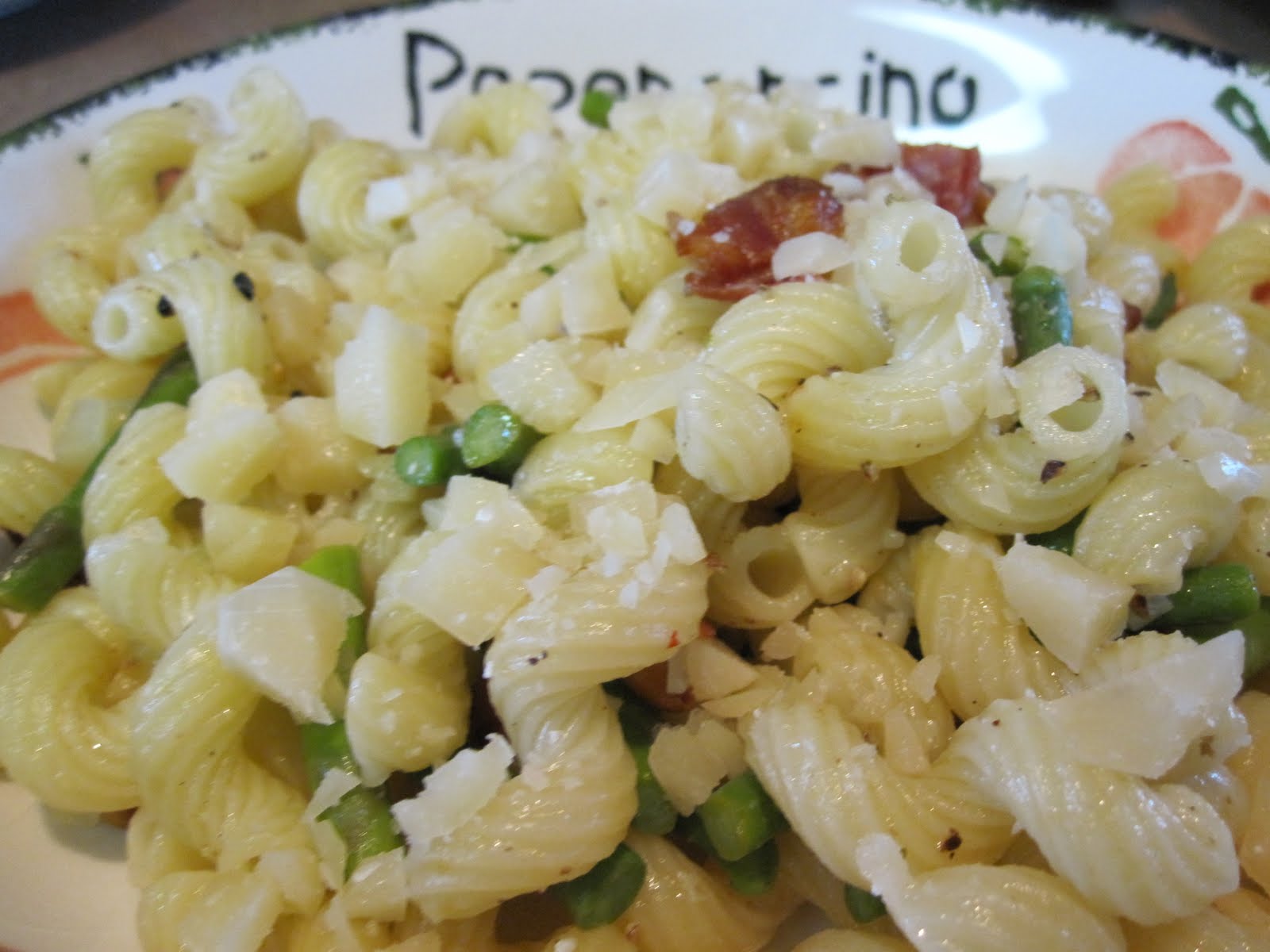 taylor made... Pasta with Asparagus, Pancetta, and Pine Nuts