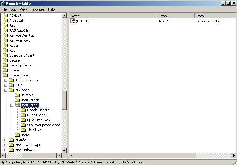 Hkey Local Machine Software Microsoft Shared Tools Msconfig Startupreg