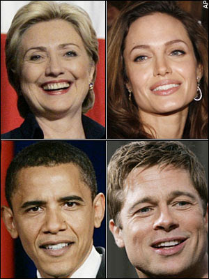 wuspols325c How Barack Obama and Hillary Clinton are related to Brad Pitt and Angelina Jolie  