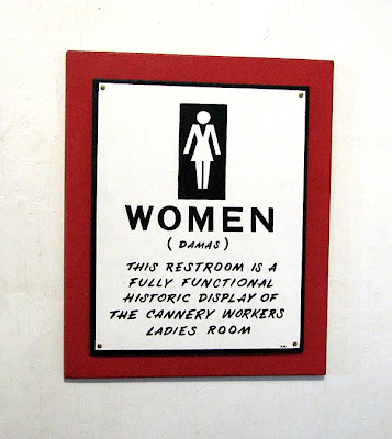 Sign on the bathroom, Pier 39, Astoria, Oregon