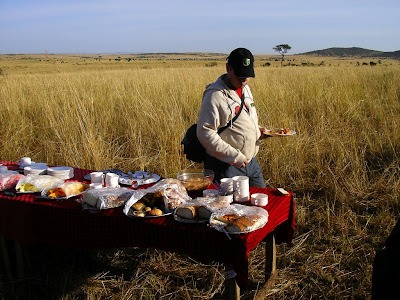 Breakfast in bush Masai Mara Kenya