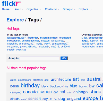 Flickr Tag Clouds