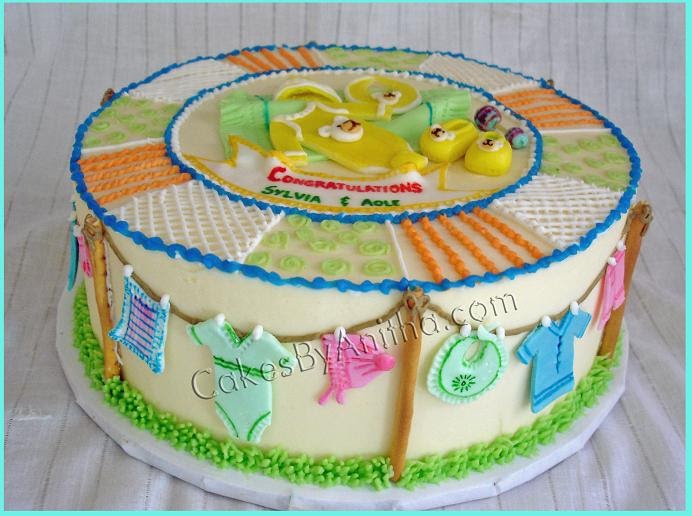 Cakes by Anitha: Baby clothes Baby shower cake