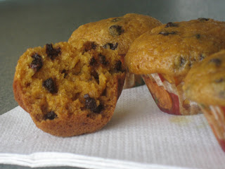 Mini Pumpkin Chocolate Chip Muffins