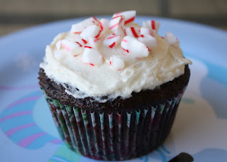 Candy Cane Chocolate Cupcakes
