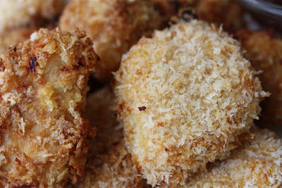 crispy chicken bites on a plate 