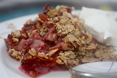 Raspberry and Rhubarb Crumble