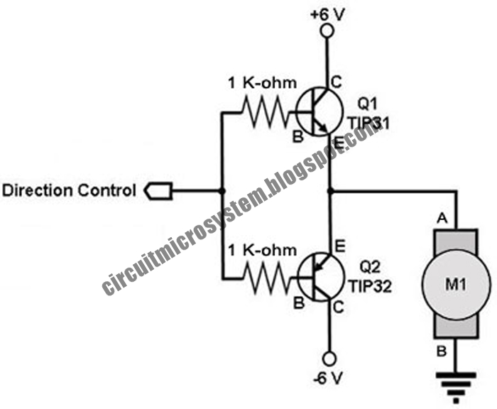 Two Transistor DC Motor Driver Circuit Circuit Diagram