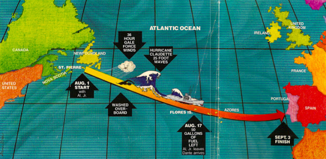 Map of the 1985 world record crossing