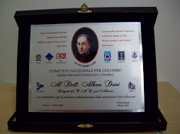 Il premio "Cristofor Colombo" consegnato dal Presidente dott. Bruno Aloi a dott. Alban Daci