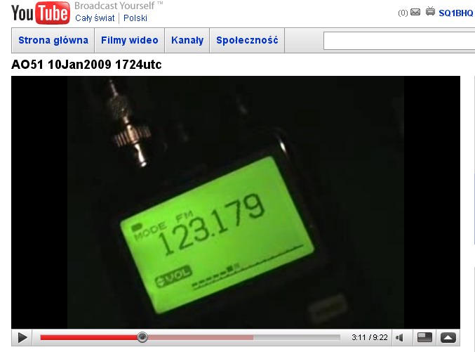 AO-51 mode V/US 145.880FM/2401.200FM, 435.300FM 10Jan2009 QSO z SP1WSR