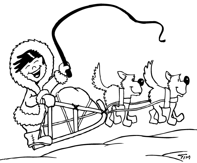 dog sled team clip art - photo #32