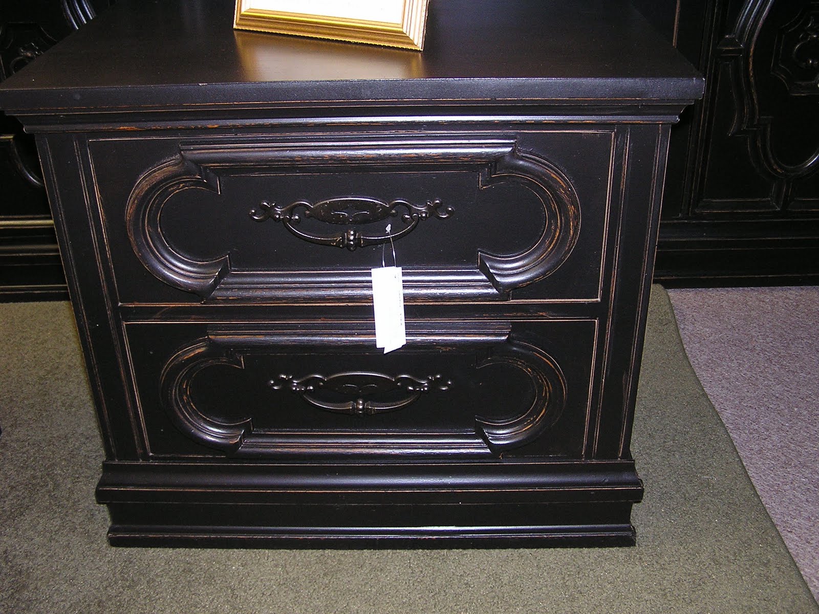 Jennifer's Furniture Painting Black Distressed Bedroom Set