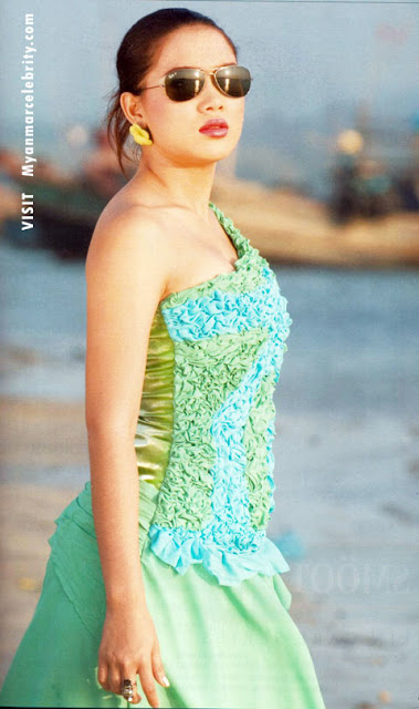 Model And Actress Aye Myat Thu On The Beach