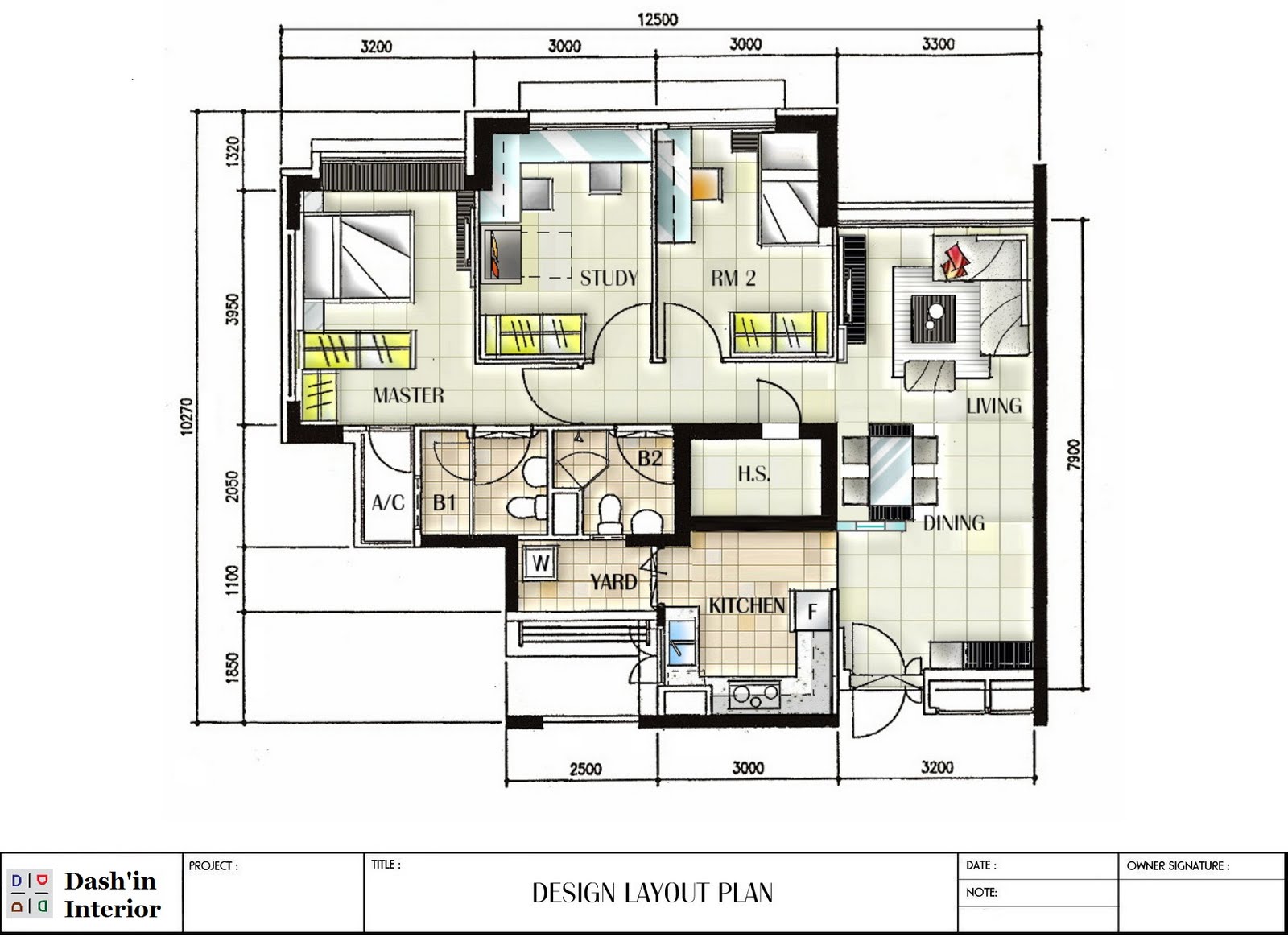 Dash'in Interior Hand Drawn Designs floor plan layout
