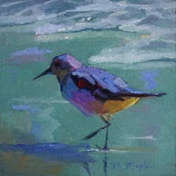 paintings bird birds beach painting impressionist american blaylock acrylic elizabeth oil animal watercolor daily abstract sea impressionism watercolors artwork surf