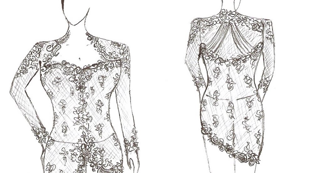 Desain Sketsa Kebaya Modifikasi Desain Kebaya Modern