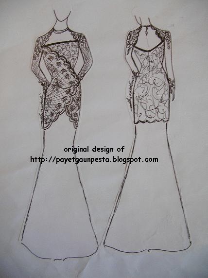 Desainer Rancangan Gaun Pesta Mama dan Contoh Kristal 