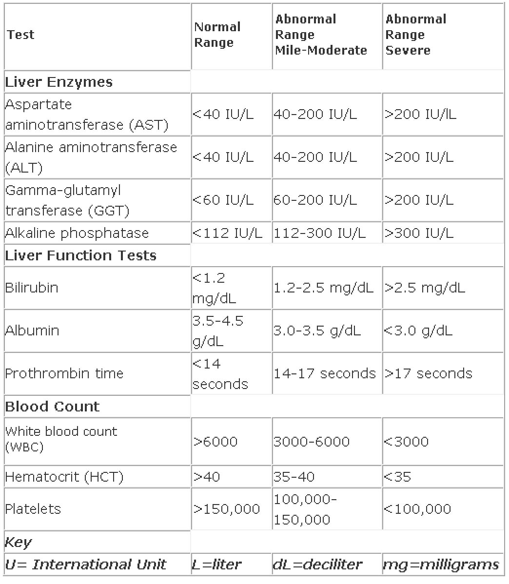 Blood Tests/Liver Function
