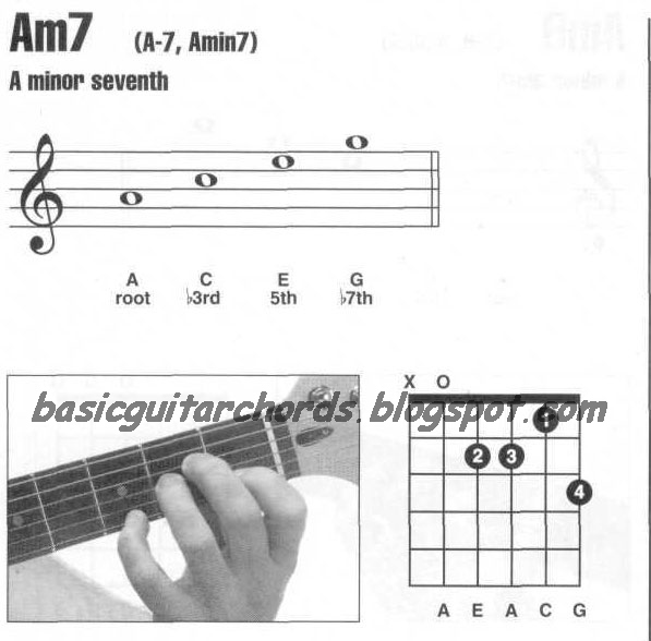 Basic Guitar Chords Minor 7thAm7 Guitar Chord