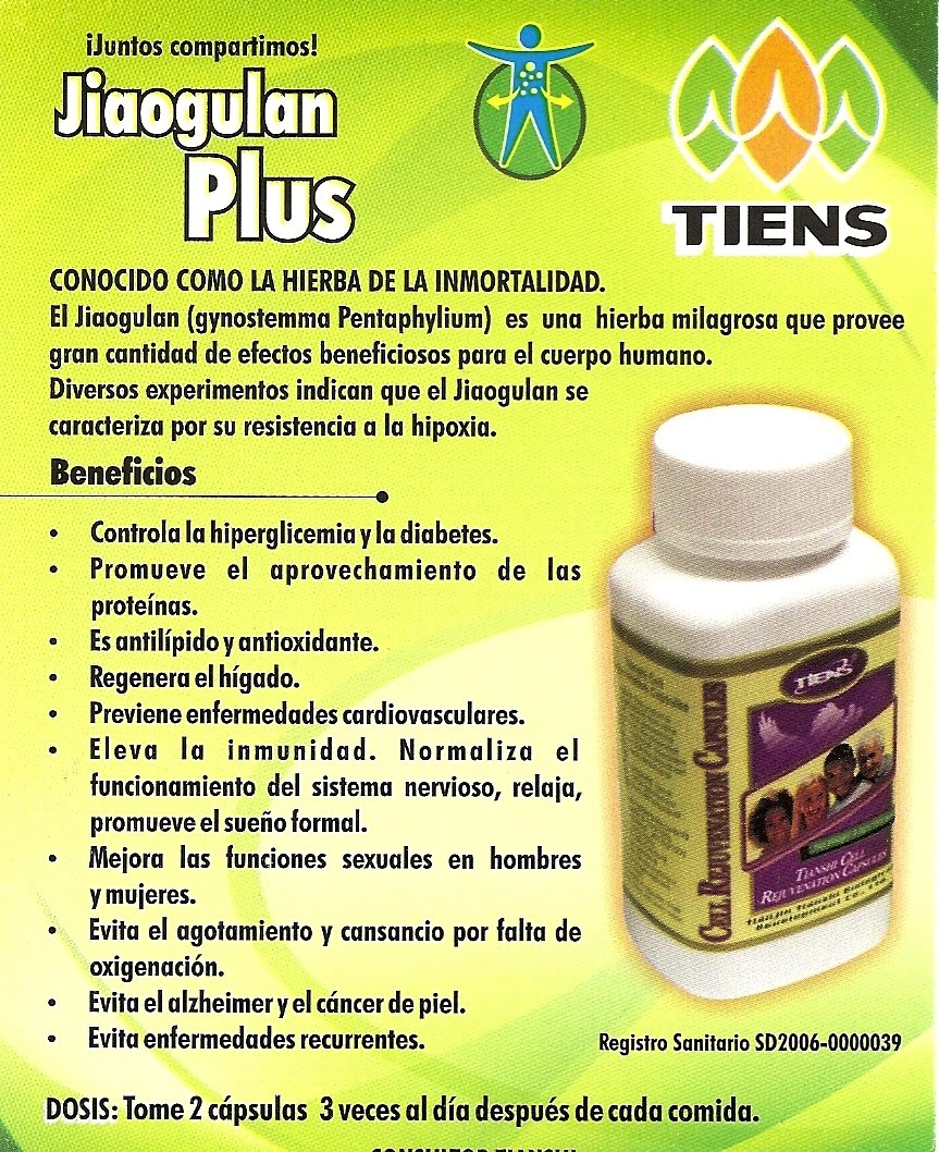 TIENS PRODUCTOS NATURALES PARA LA SALUD-(57)3208827011: JIAOGULAN