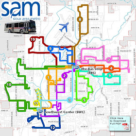 Sioux Falls bus map