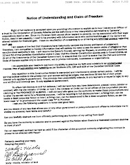Page 1 of minister Andrew Drossos's agreement with Dave Hall private man
