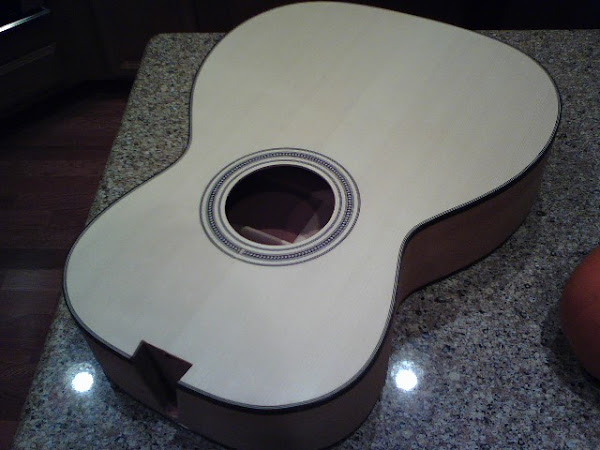 Top binding and purfling completed