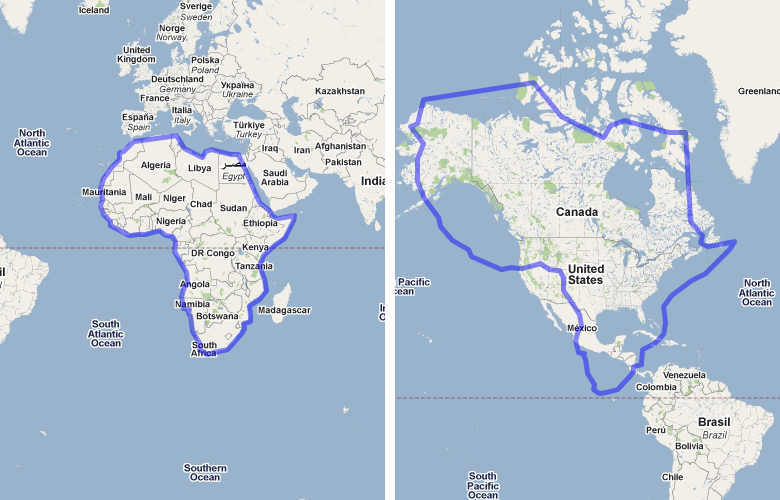 Size Of Africa Vs North America The area of Australia compared to the United States on Google Maps : r