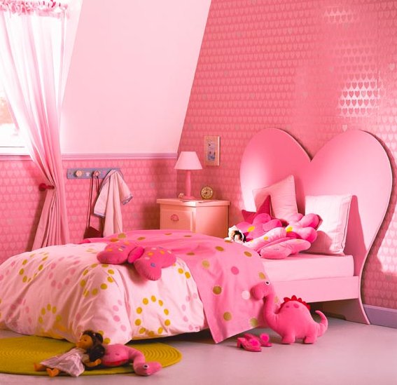 the boo and the boy: Pink walls in kids' rooms