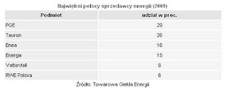 najwięksi polscy sprzedawcy energii