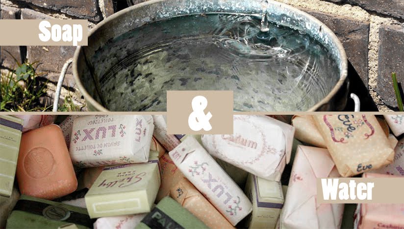 Soap and water