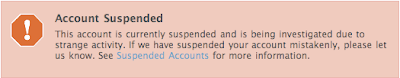 twitter account suspension, suspension due to strange activity, twitter follow churn, twitter repeatedly following then unfollowing, suspended twitter, this account is currently suspended due to strange activity