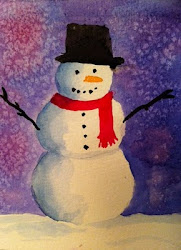 snowman paintings christmas watercolor snowmen cards painting december canvas painted card holiday watercolors