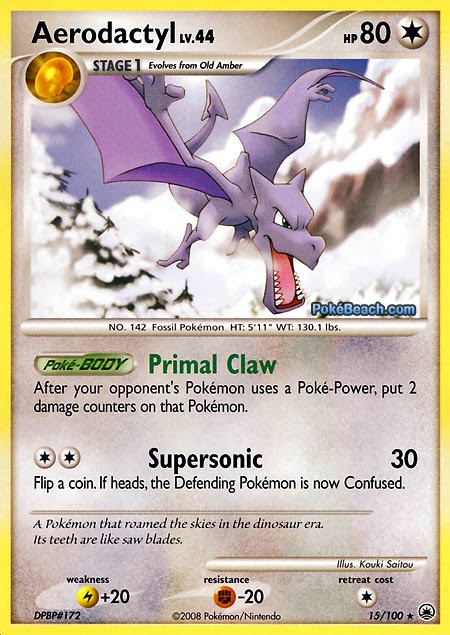 PrimetimePokemon's Blog: Pokemon Card of the Day: Aerodactyl (Majestic Dawn)