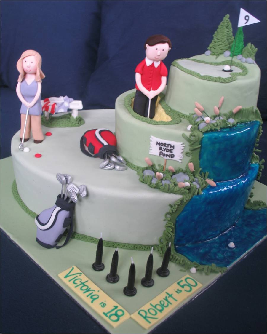 Blissfully Sweet A Combined 50th &amp; 18th Golf Birthday Cake