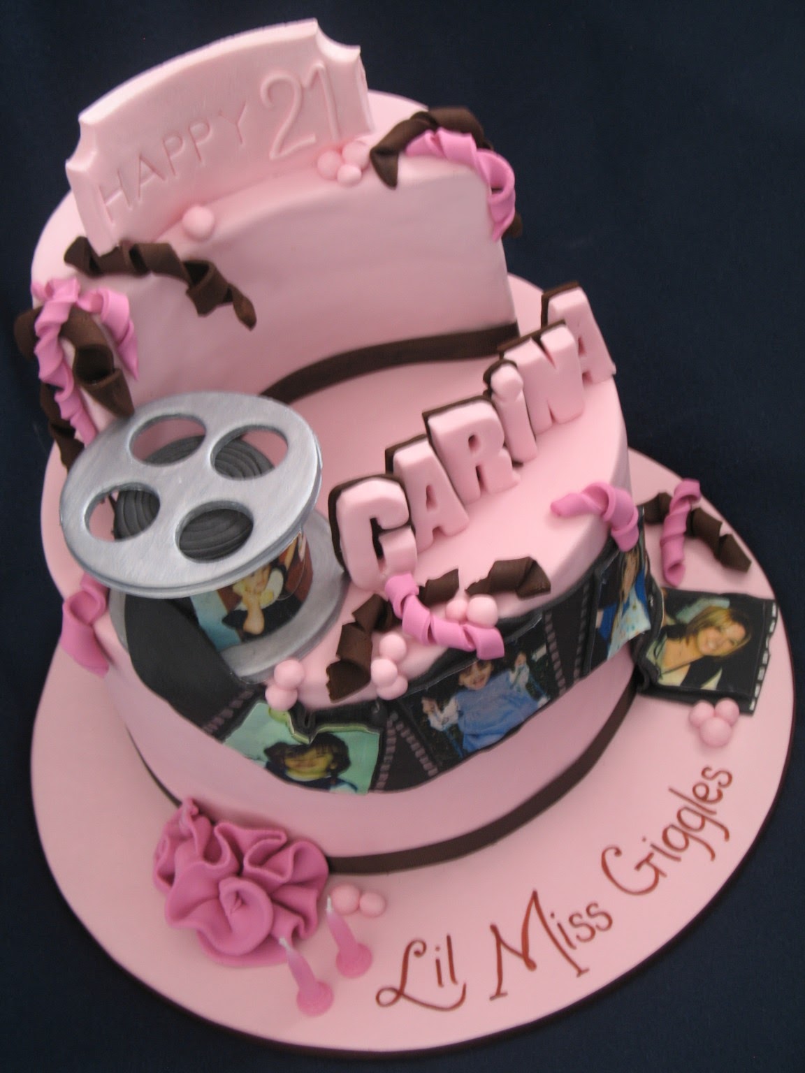 Blissfully Sweet 21st Photo Montage Cake