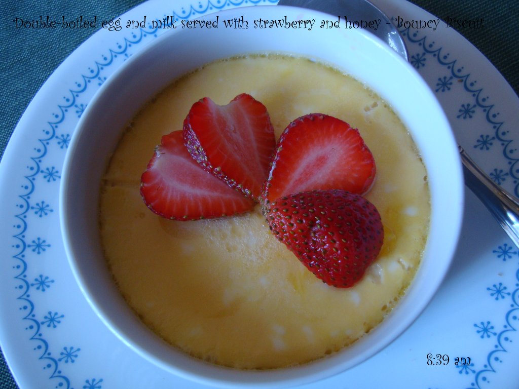 Home Cooking Experiment doubleboiled egg and milk