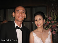 Jason Geh, the band manager with the bride Cheryl