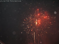 Massive fireworks display during the launch
