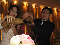 The champagne pouring ceremony
