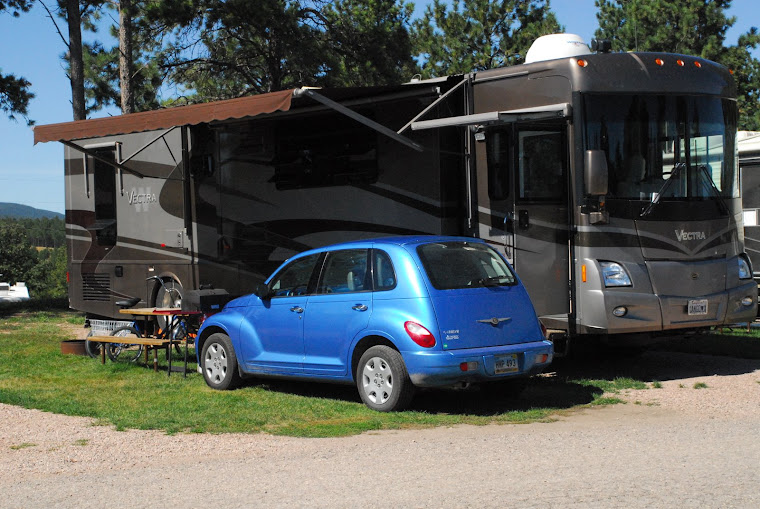 Parked at the Rapid City Rushmore Shadows RV Park With Our PT Cruiser For One Month