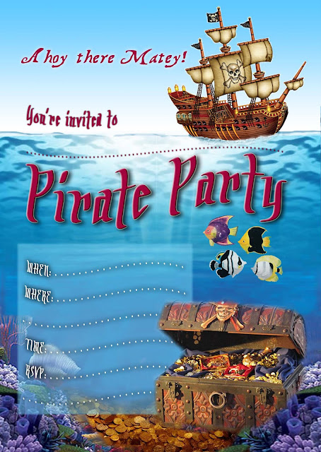 FREE Kids Party Invitations Pirate Party Invitation free-kids-party-invitations-pirate-party-invitation