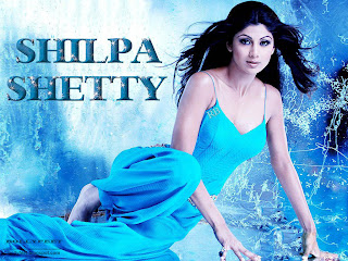 Shilpa Shetty looking gorgeous in  blue dress Wallpaper
