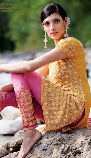 Indian fashion model modelling for a Salwar Suit