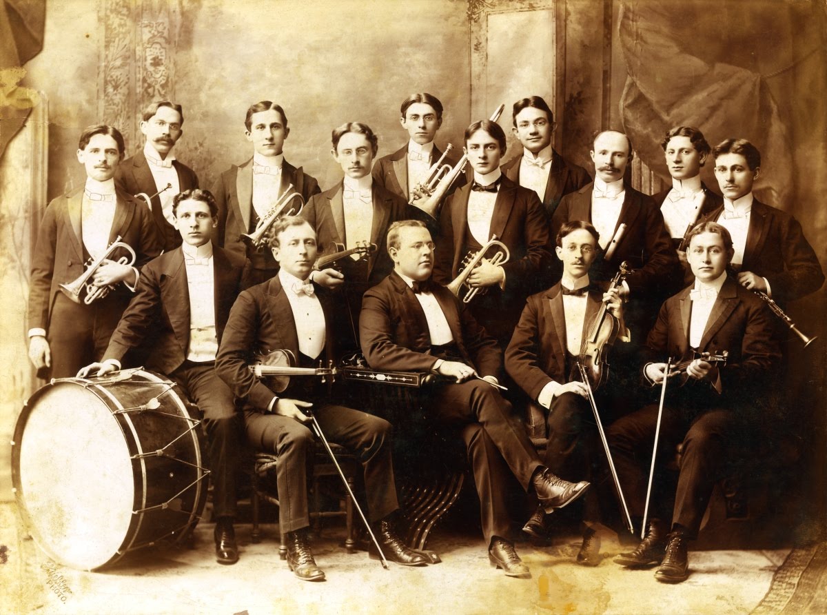 История музыки часть. Музыкальный кружок. Музыкальное общество. Музыкальный кружок 1900 года. Оркестр 1900.