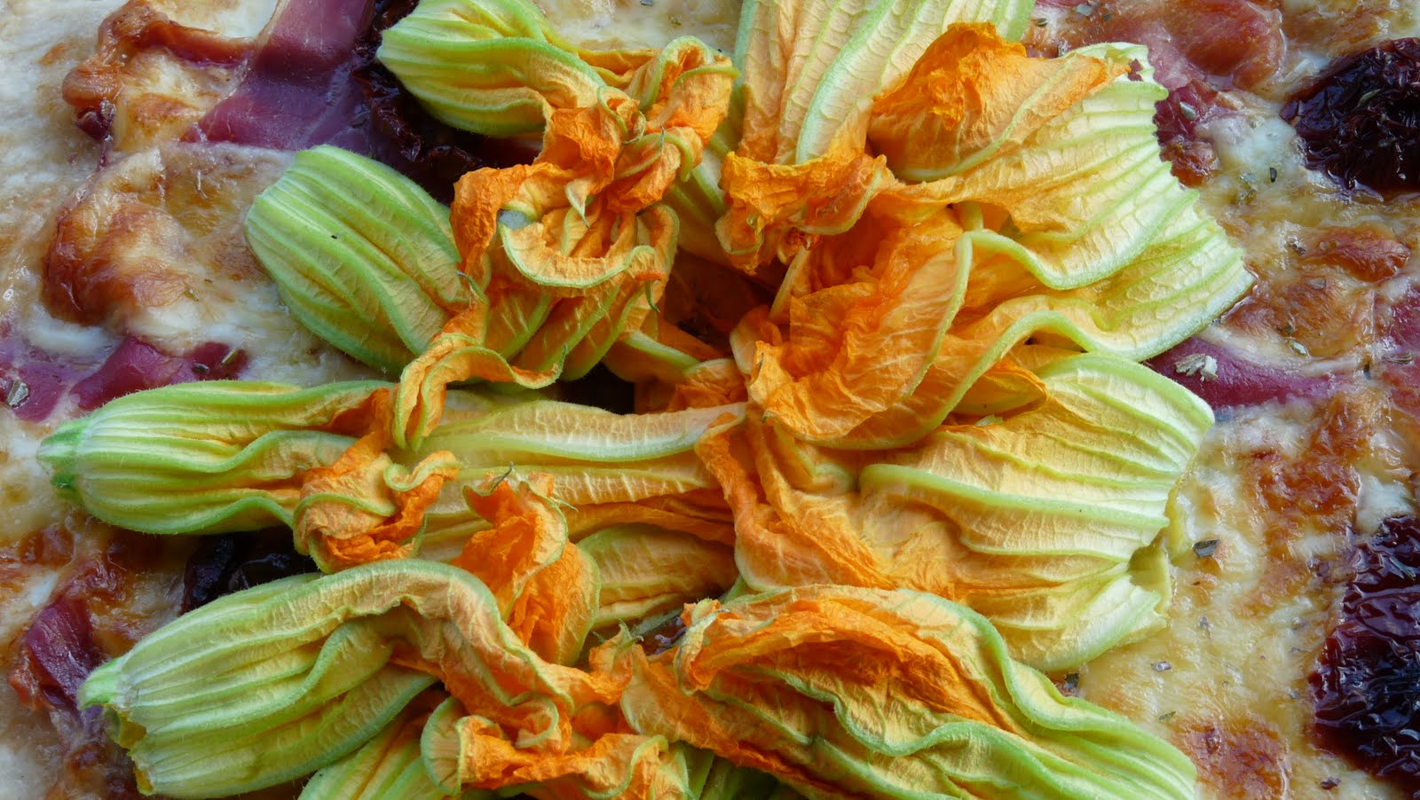 Gourmandise et Cuisine La Pizza aux Fleurs de Courgettes