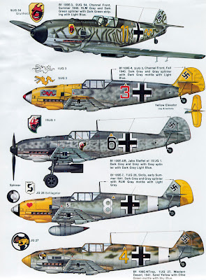 As primeiras versões eram os Bf-109 B, C e D, todos com motor menos potente...